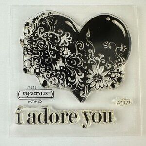 My Acrylix Stamps "I Adore You" Heart Design CTMH Co. a1123
